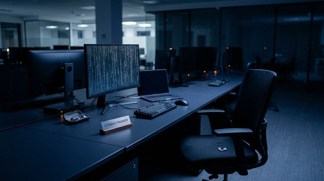 Escritorio vacío de un administrador de bases de datos