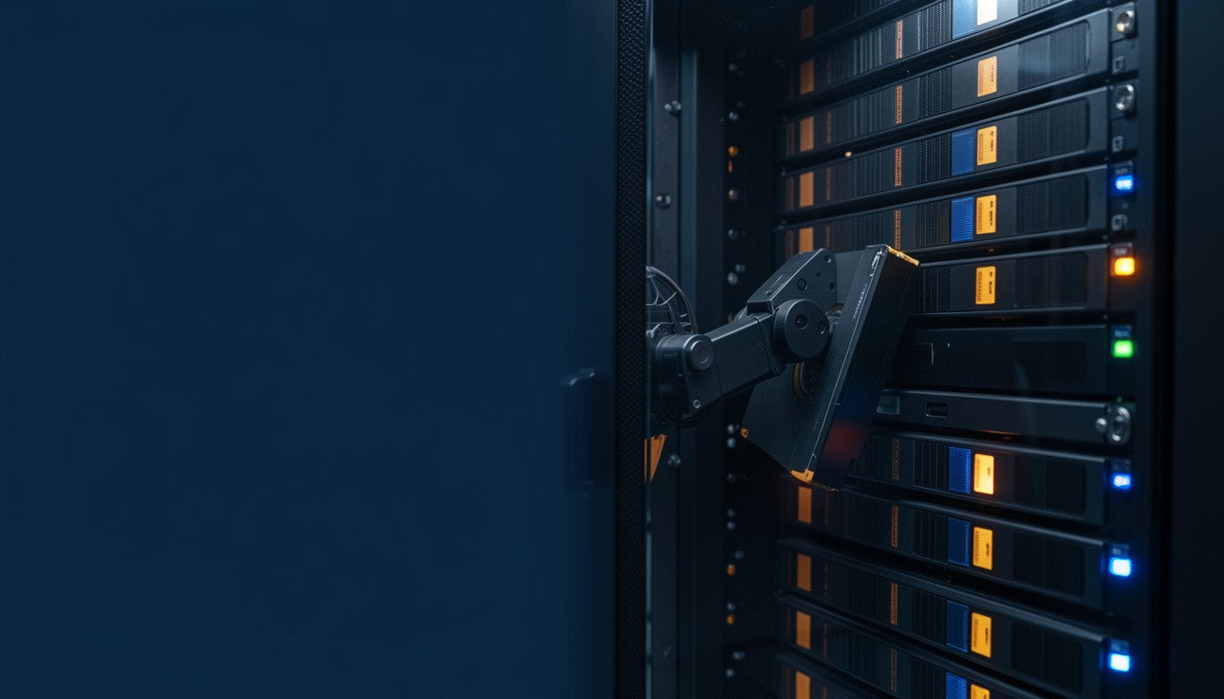 Ingeniero verificando respaldos en un data center